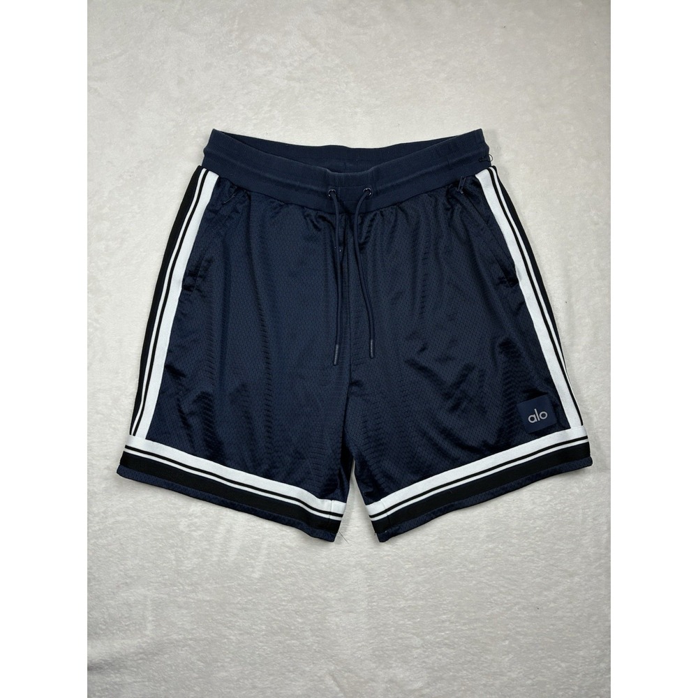 Alo Yoga Men's 7" Key Mesh Basketball Shorts Blue Medium